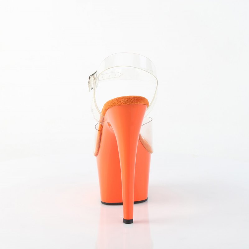 ADO708/C/OG oranžové sexy boty | ADORE-708 Pleaser - zezadu