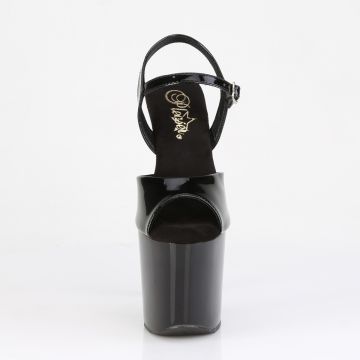 Černé sexy sandály Pleaser RAZ809/B/M na extra podpatku | RAZZLE-809 - zepředu
