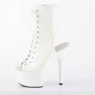 Bílé go-go kotníčkové kozačky ADO1016/W/M | ADORE-1016 Pleaser - z vnitřku