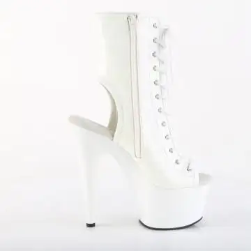 Bílé go-go kotníčkové kozačky ADO1016/W/M | ADORE-1016 Pleaser - z vnějšku