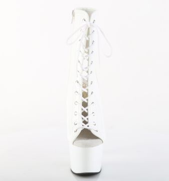 Bílé go-go kotníčkové kozačky ADO1016/W/M | ADORE-1016 Pleaser - zepředu
