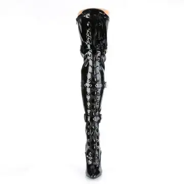 Černé kozačky SED3028/B na BDSM | SEDUCE-3028 Pleaser - zepředu