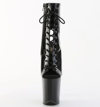 Černé go-go kozačky na extra podpatku FLAM1016/B/M | FLAMINGO-1016 Pleaser - zepředu