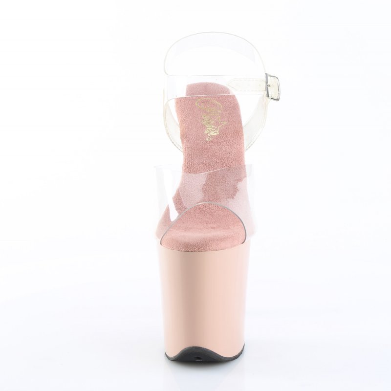 FLAM808/C/BH růžové sexy sandály | FLAMINGO-808 Pleaser - zepředu