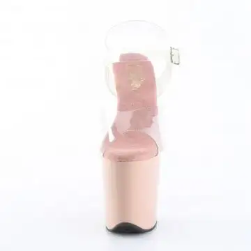 FLAM808/C/BH růžové sexy sandály | FLAMINGO-808 Pleaser - zepředu