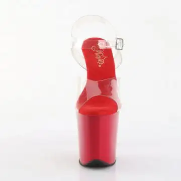 FLAM808/C/R červené sexy sandály | FLAMINGO-808 Pleaser - zepředu