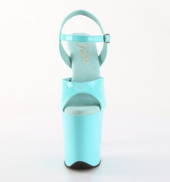 FLAM809/AQ/M azurové sexy boty | FLAMINGO-809 Pleaser - zepředu