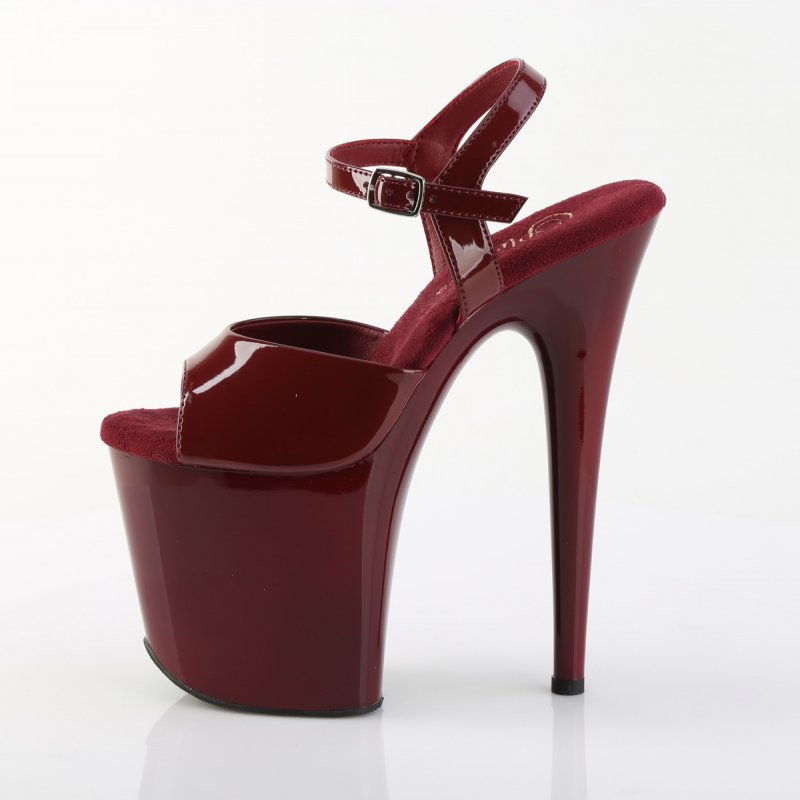 FLAM809/BY/M Rudé sexy sandály | FLAMINGO-809 Pleaser - z vnitřku