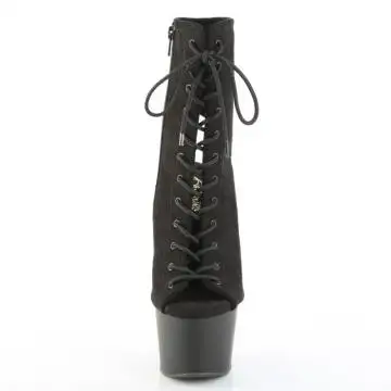 Černé semiš go-go kotníčkové kozačky ADO1016/BFS/M | ADORE-1016 Pleaser - zepředu