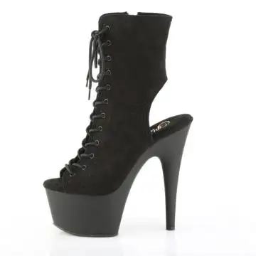 Černé semiš go-go kotníčkové kozačky ADO1016/BFS/M | ADORE-1016 Pleaser - z vnitřku