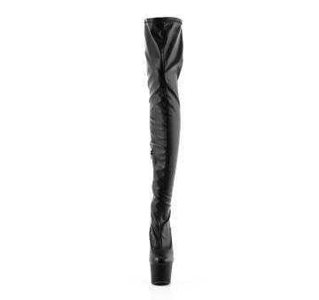Černé matné stehenní sexy kozačky ADO4000/BPU/M | ADORE-4000 Pleaser - zepředu Černé matné stehenní sexy kozačky ADO4000/BPU/M | ADORE-4000 Pleaser - zepředu