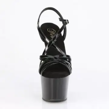 Černé páskové boty na podpatku ADO713/B/M Pleaser | ADORE-713 Pleaser - zepředu