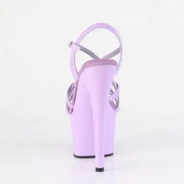 Levandulové páskové boty na podpatku ADO713/LV/M Pleaser | ADORE-713 Pleaser - zezadu