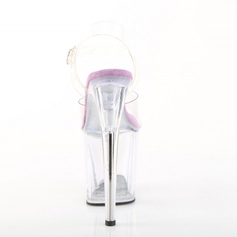 FLAM808/C-LV/C průhledné sexy sandály | FLAMINGO-808 Pleaser - zezadu