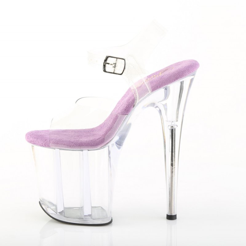 FLAM808/C-LV/C průhledné sexy sandály | FLAMINGO-808 Pleaser - z vnitřku