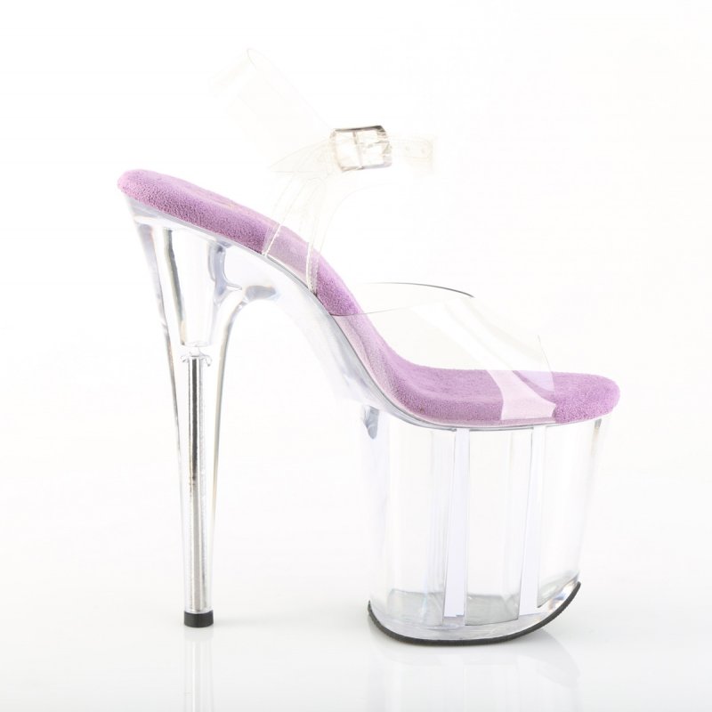FLAM808/C-LV/C průhledné sexy sandály | FLAMINGO-808 Pleaser - z vnějšku