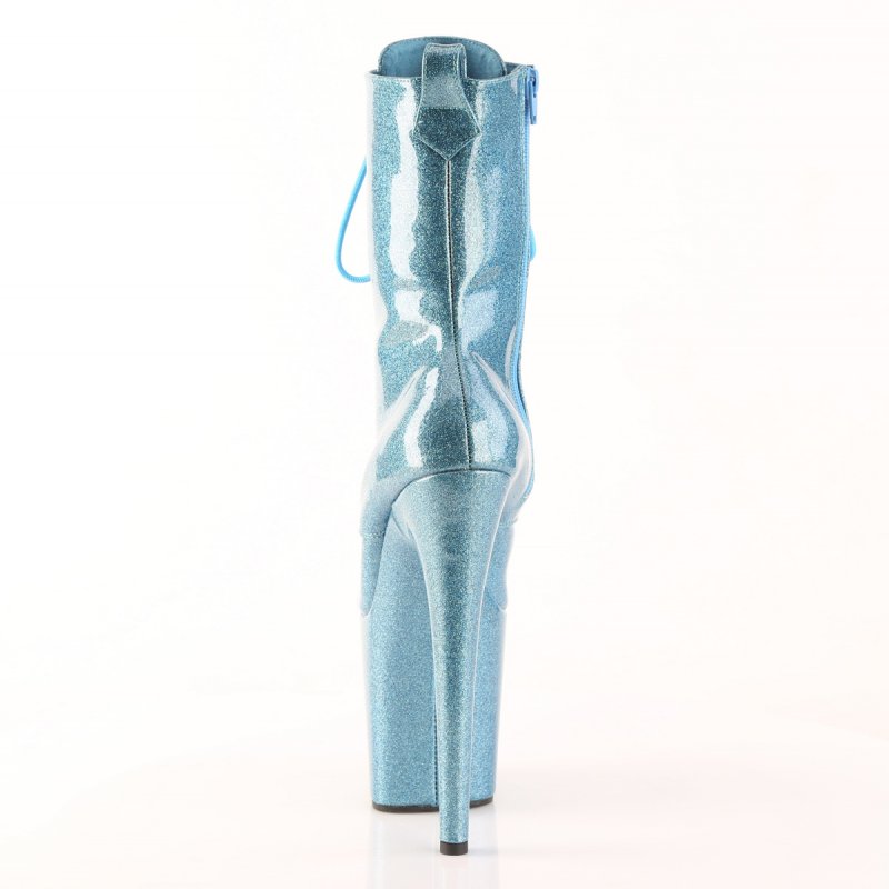 Modré exotic dance kozačky FLAM1040GP/BBG/M | FLAMINGO-1040GP Pleaser - zezadu