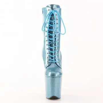 Modré exotic dance kozačky FLAM1040GP/BBG/M | FLAMINGO-1040GP Pleaser - zepředu