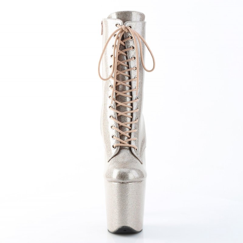 Šampaň taneční kozačky FLAM1040GP/CHAG/M | FLAMINGO-1040GP Pleaser - zepředu