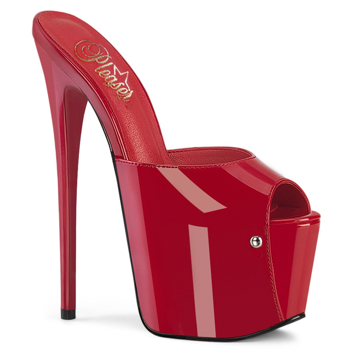 Červené pantofle na jehle JUB01/R | JUBILANT-01 Pleaser