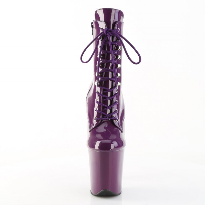 FLAM1020/PP/M fialové pole dance kozačky | FLAMINGO-1020 Pleaser - zepředu