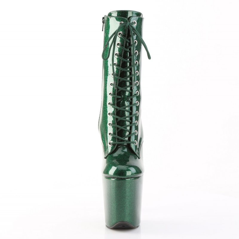 Zelené taneční kozačky FLAM1040GP/EMGNG/M | FLAMINGO-1040GP Pleaser - zepředu