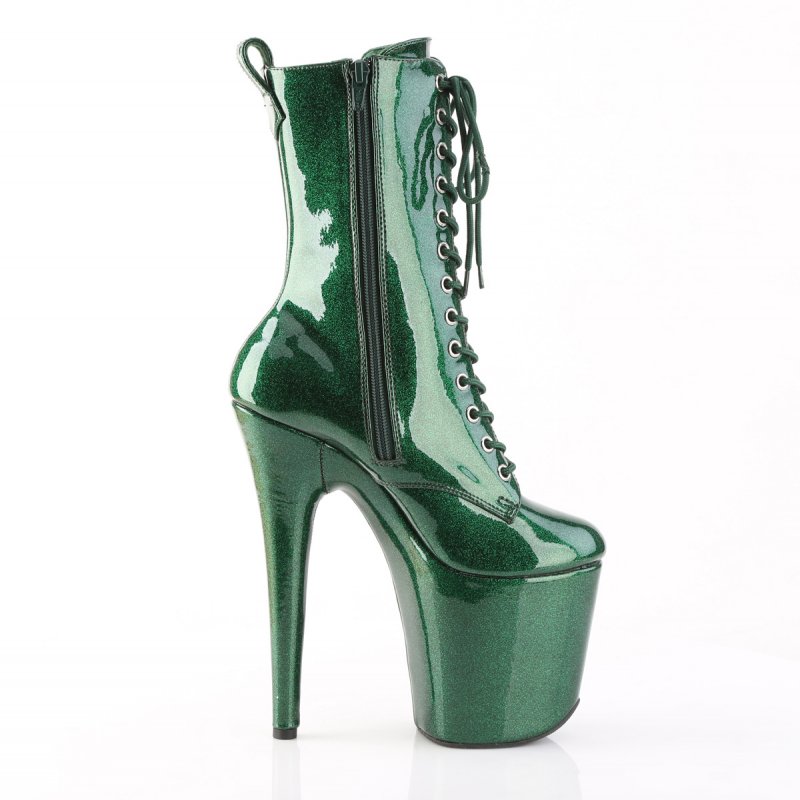 Zelené taneční kozačky FLAM1040GP/EMGNG/M | FLAMINGO-1040GP Pleaser - z vnějšku