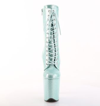 Mátově zelené taneční kozačky FLAM1040GP/MTG/M | FLAMINGO-1040GP Pleaser - zepředu