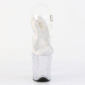 čiré sandály s kamínky STDANCE808/C/C-SRS | STARDANCE-808 Pleaser - zepředu