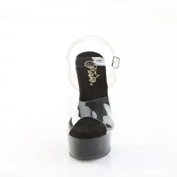 Černé boty se zdobeným podpatkem CAP608/C/B | CAPTIVA-608 Pleaser - zepředu