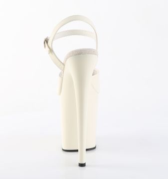 FLAM809/O-WPU/M bílé sexy boty | FLAMINGO-809 Pleaser - zezadu