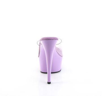 Levandulové sexy boty na podpatku a platformě DEL601/C/LV | DELIGHT-601 Pleaser - zezadu Levandulové sexy boty na podpatku a platformě DEL601/C/LV | DELIGHT-601 Pleaser - zezadu