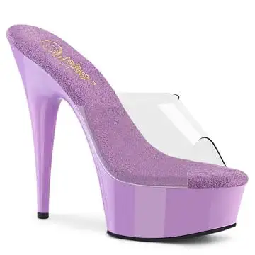 Levandulové sexy boty na podpatku a platformě DEL601/C/LV | DELIGHT-601 Pleaser