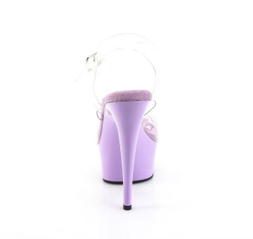 Fialové sexy sandály DEL608/C/LV | DELIGHT-608 Pleaser - zezadu Fialové sexy sandály DEL608/C/LV | DELIGHT-608 Pleaser - zezadu