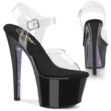 Luxusní sexy boty s fialovými kamínky SKY308CRS/C/B-LVRS | SKY-308CRS Pleaser