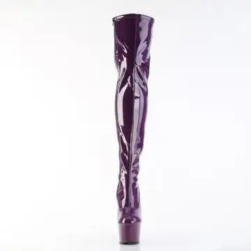 Fialové erotické kozačky ADO3000/PP/M | ADORE-3000 Pleaser - zepředu