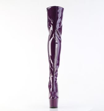 Fialové erotické kozačky ADO3000/PP/M | ADORE-3000 Pleaser - zepředu Fialové erotické kozačky ADO3000/PP/M | ADORE-3000 Pleaser - zepředu