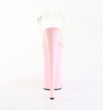 Růžové sexy boty na nejvyšším podpatku BEY008/C/BP | BEYOND-008 Pleaser - zezadu