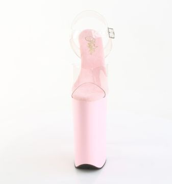 Růžové sexy boty na nejvyšším podpatku BEY008/C/BP | BEYOND-008 Pleaser - zepředu