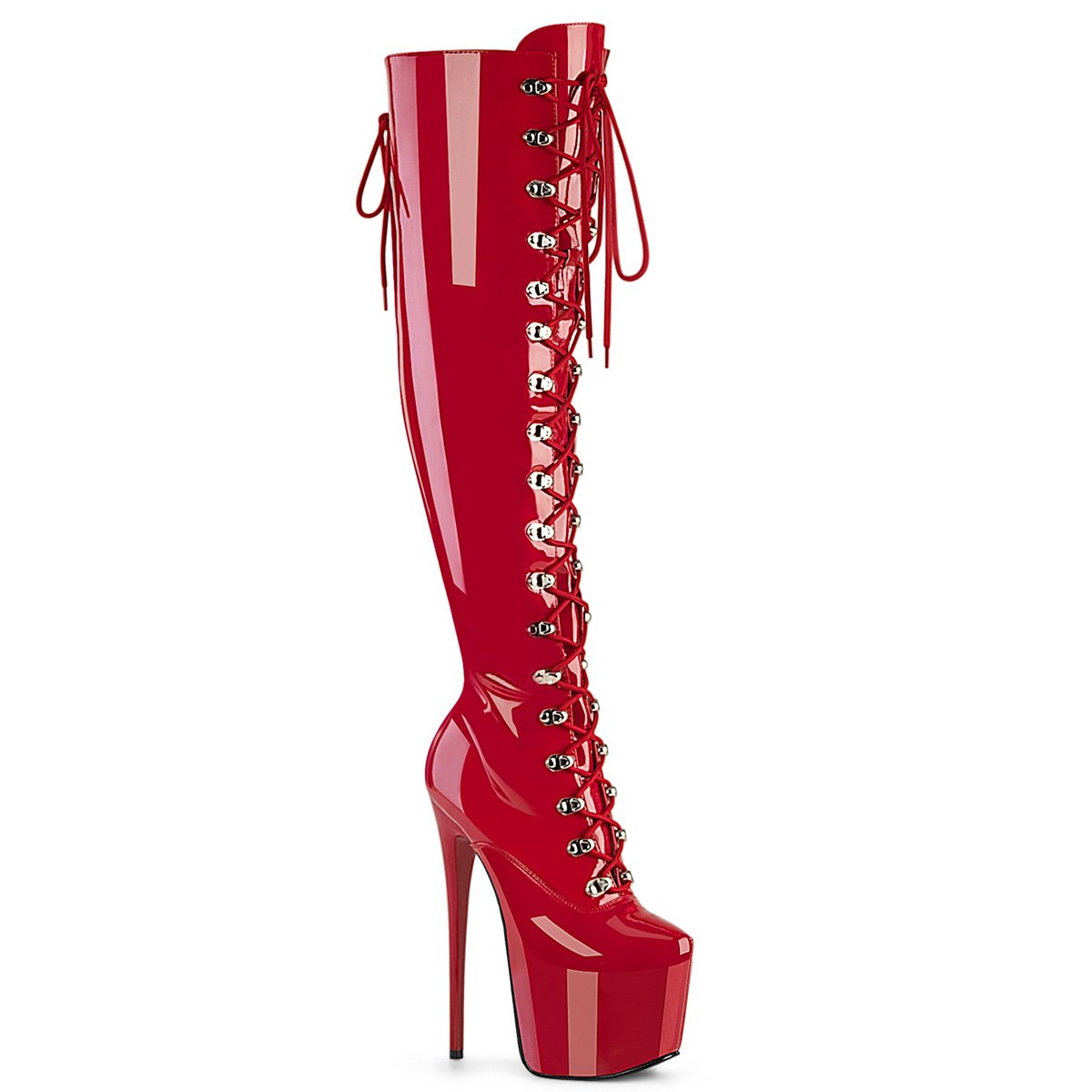 Červené stehenní kozačky JUB3012/R | JUBILANT-3012 Pleaser