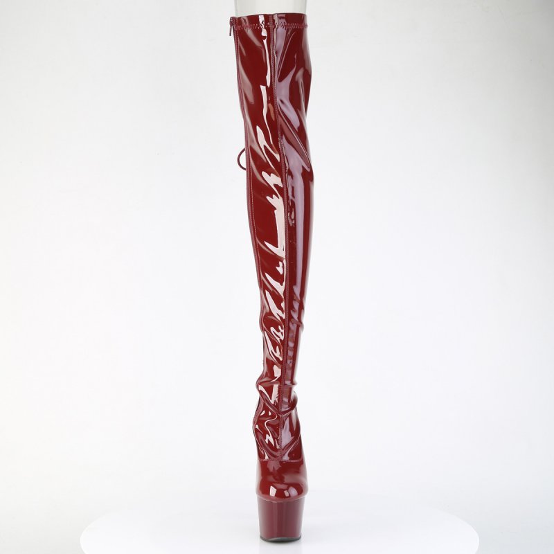 Rudé erotické kozačky ADO3063/BY/M | ADORE-3063 Pleaser - zepředu