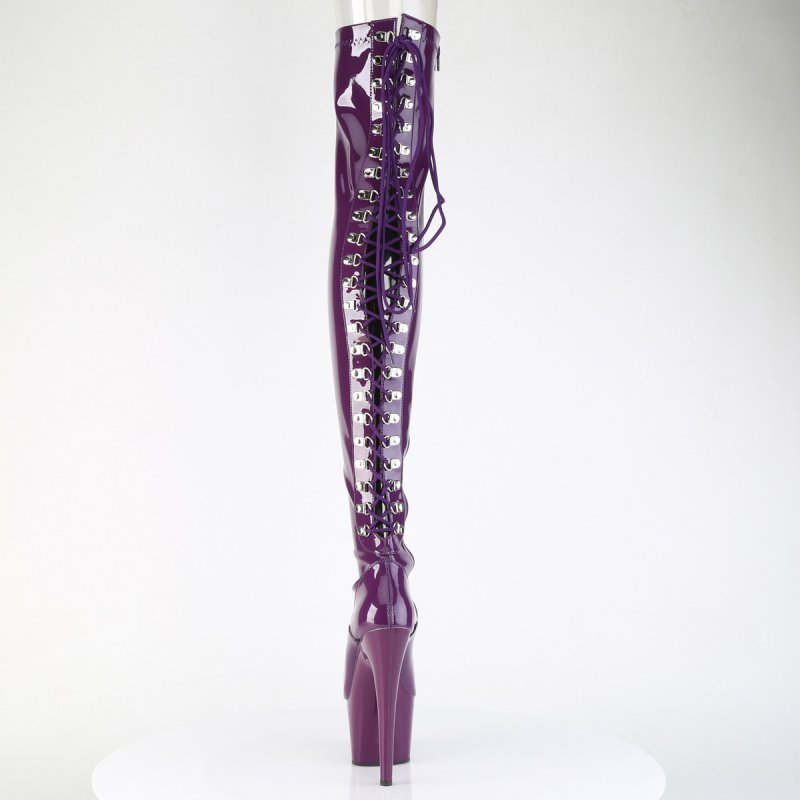 Fialové erotické kozačky ADO3063/PP/M | ADORE-3063 Pleaser - zezadu