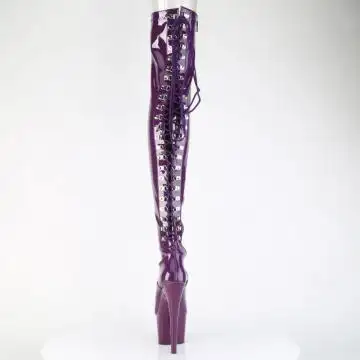 Fialové erotické kozačky ADO3063/PP/M | ADORE-3063 Pleaser - zezadu