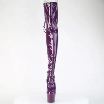 Fialové erotické kozačky ADO3063/PP/M | ADORE-3063 Pleaser - zepředu