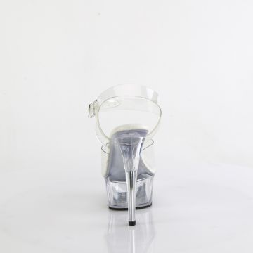 Průhledné taneční sandály DEL608VL/C/M | DELIGHT-608VL Pleaser - zezadu Průhledné taneční sandály DEL608VL/C/M | DELIGHT-608VL Pleaser - zezadu