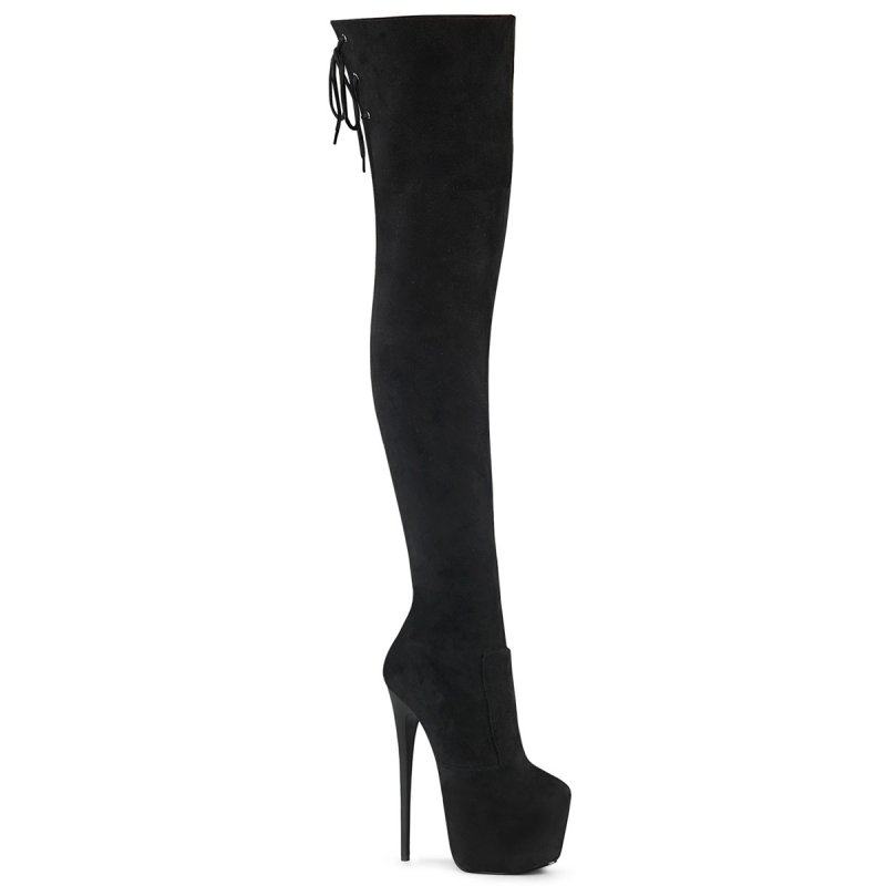 Černé kozačky na stehna JUB3007FS/BFS | JUBILANT-3007FS Pleaser