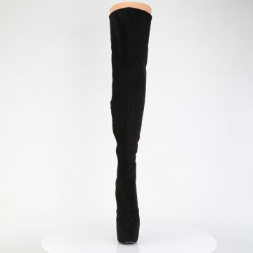 Černé kozačky na stehna JUB3007FS/BFS | JUBILANT-3007FS Pleaser - zepředu Černé kozačky na stehna JUB3007FS/BFS | JUBILANT-3007FS Pleaser - zepředu