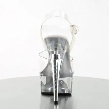 Průhledné boty s kovovým podpatkem CAP608/C/M | CAPTIVA-608 Pleaser - zezadu