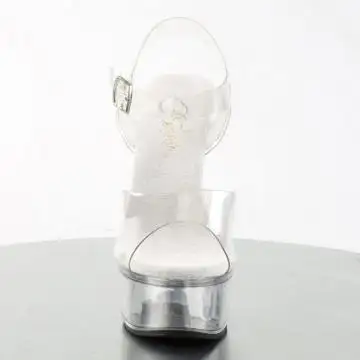 Průhledné boty s kovovým podpatkem CAP608/C/M | CAPTIVA-608 Pleaser - zepředu