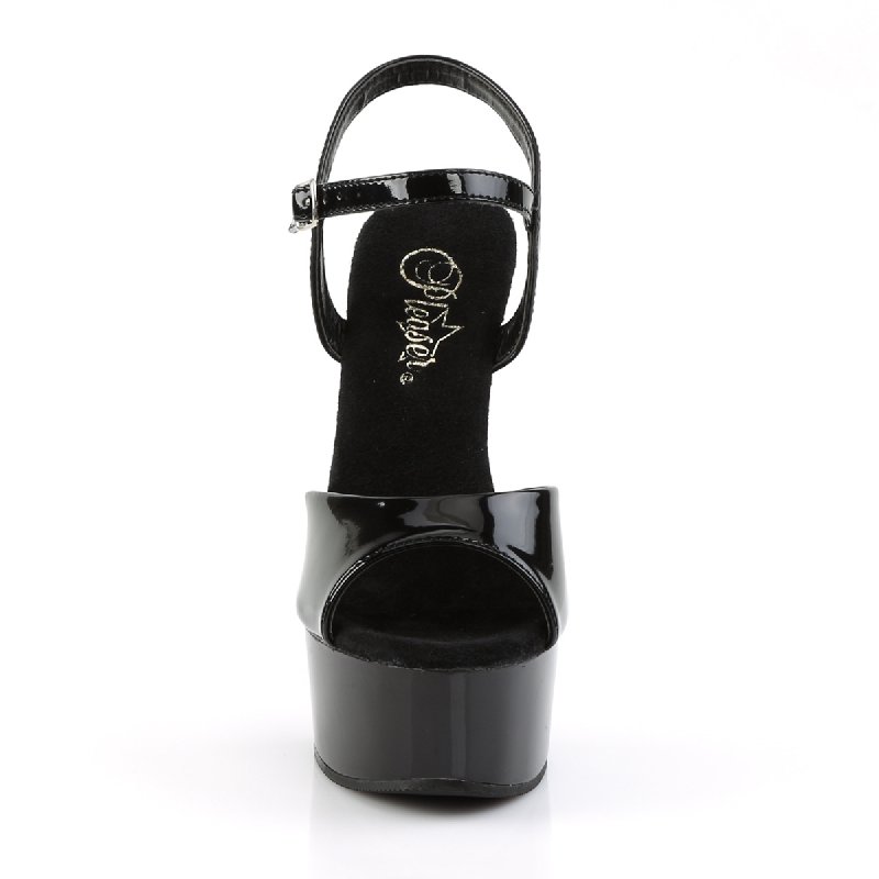 Černé sexy boty s vysokým podpatkem CAP609/B/M | CAPTIVA-609 Pleaser - zepředu